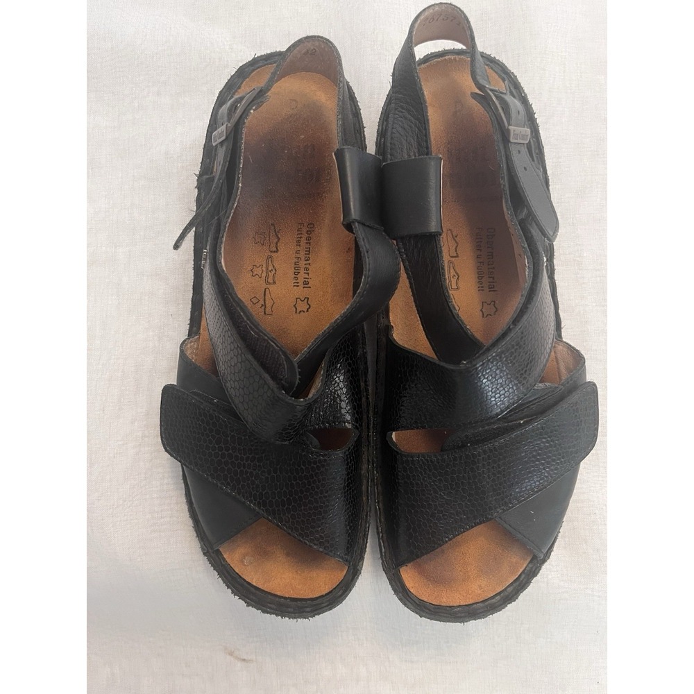 Finn Comfort Sandals Black Sling back Made In Germany Size EU42